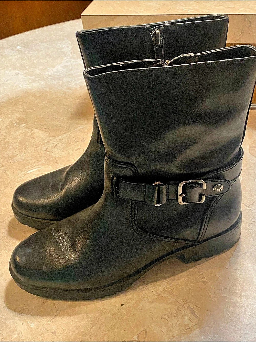 Anne Klein Black Buckle Ankle Boots US 6M